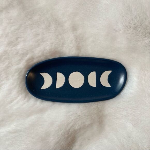 Gardenland Ink Imprint Moon Phase Trinket Tray New Ceramic - Picture 2 of 5